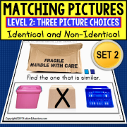 MATCHING IDENTICAL and NON-IDENTICAL PICTURES Task Cards SET 2 “TASK BOX FILLER”